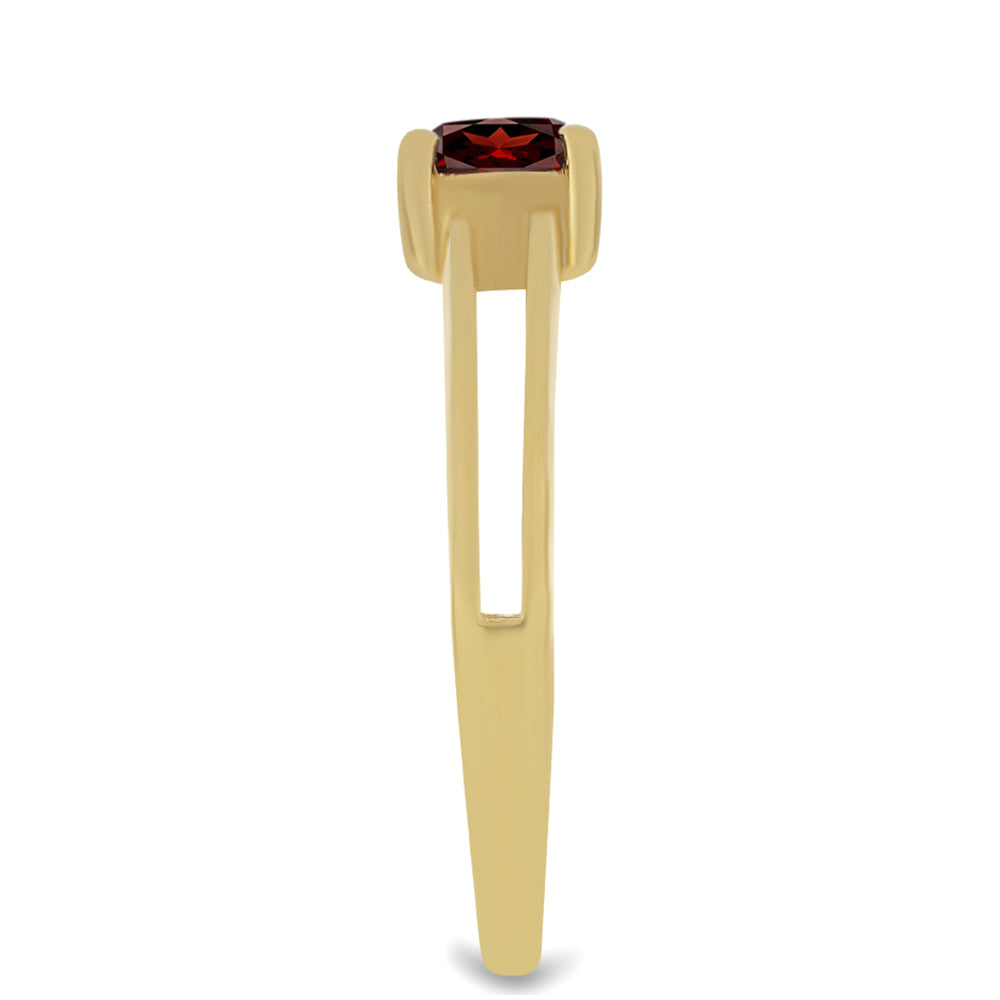 Anillo de Plata Bañada en Oro con Granate Barton 4 