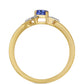 Anillo de Plata Bañada en Oro con Tanzanita y Zircón Blanco