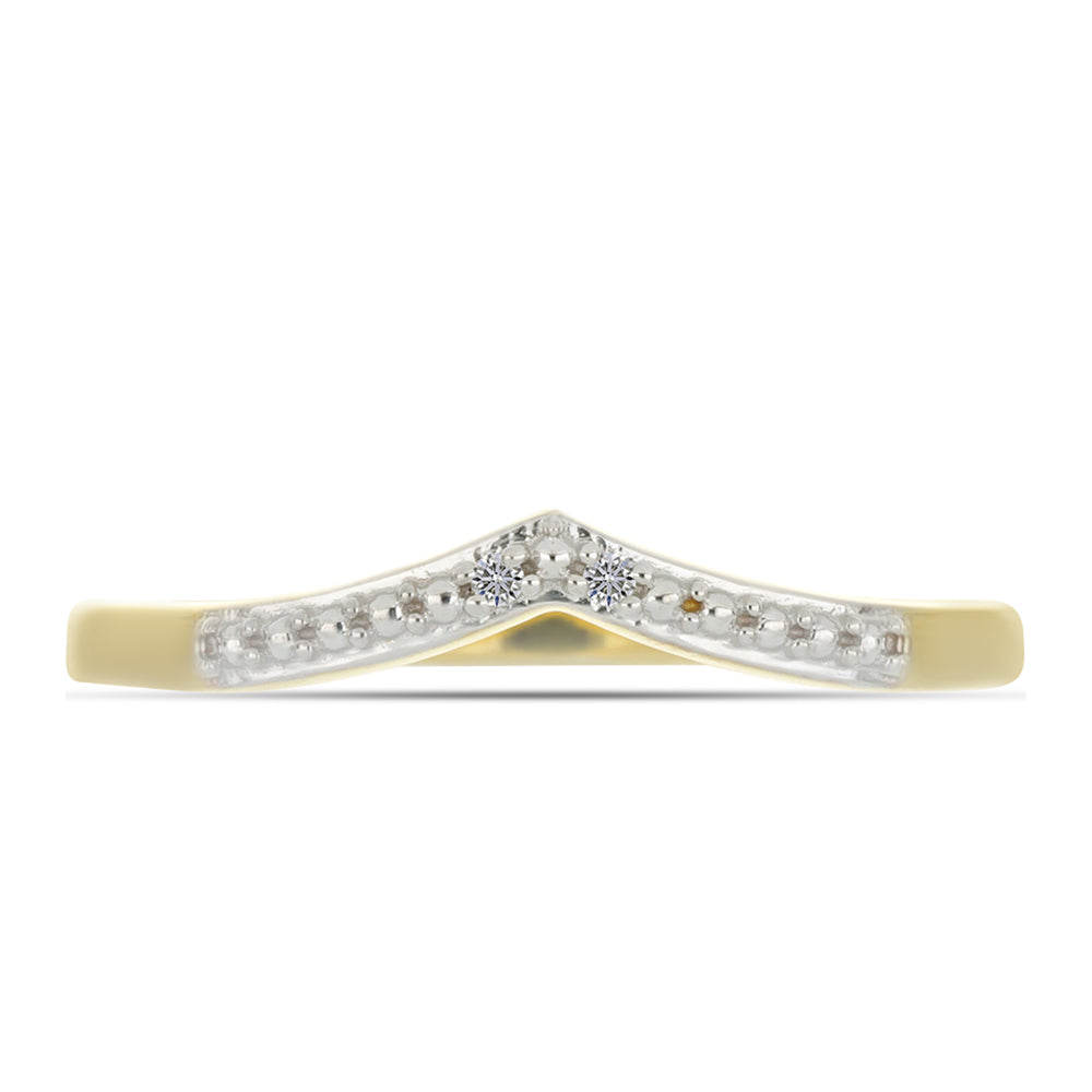 Anillo de Plata Bañada en Oro con Diamante blanco