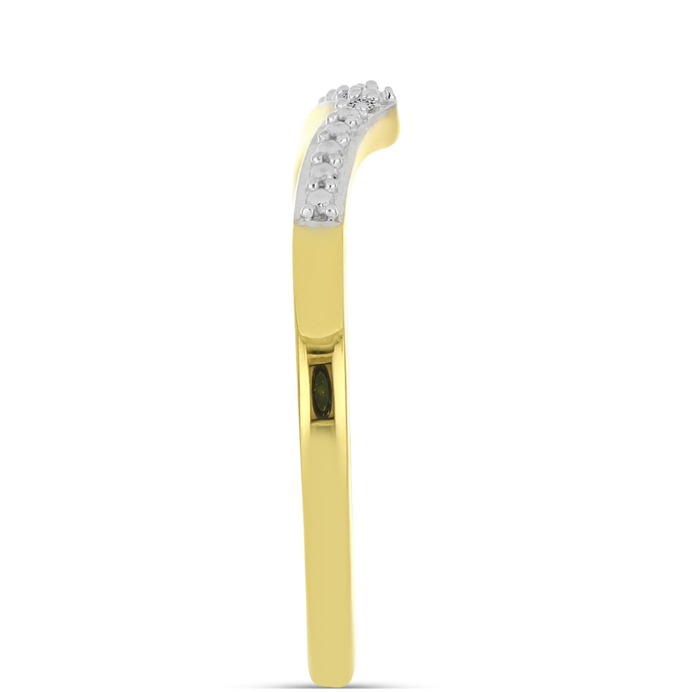 Anillo de Plata Bañada en Oro con Diamante blanco 4 