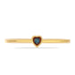 Anillo de Plata Bañada en Oro con Diamante Azul