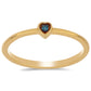 Anillo de Plata Bañada en Oro con Diamante Azul