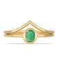 Anillo de Plata Bañada en Oro con Esmeralda de Brasil