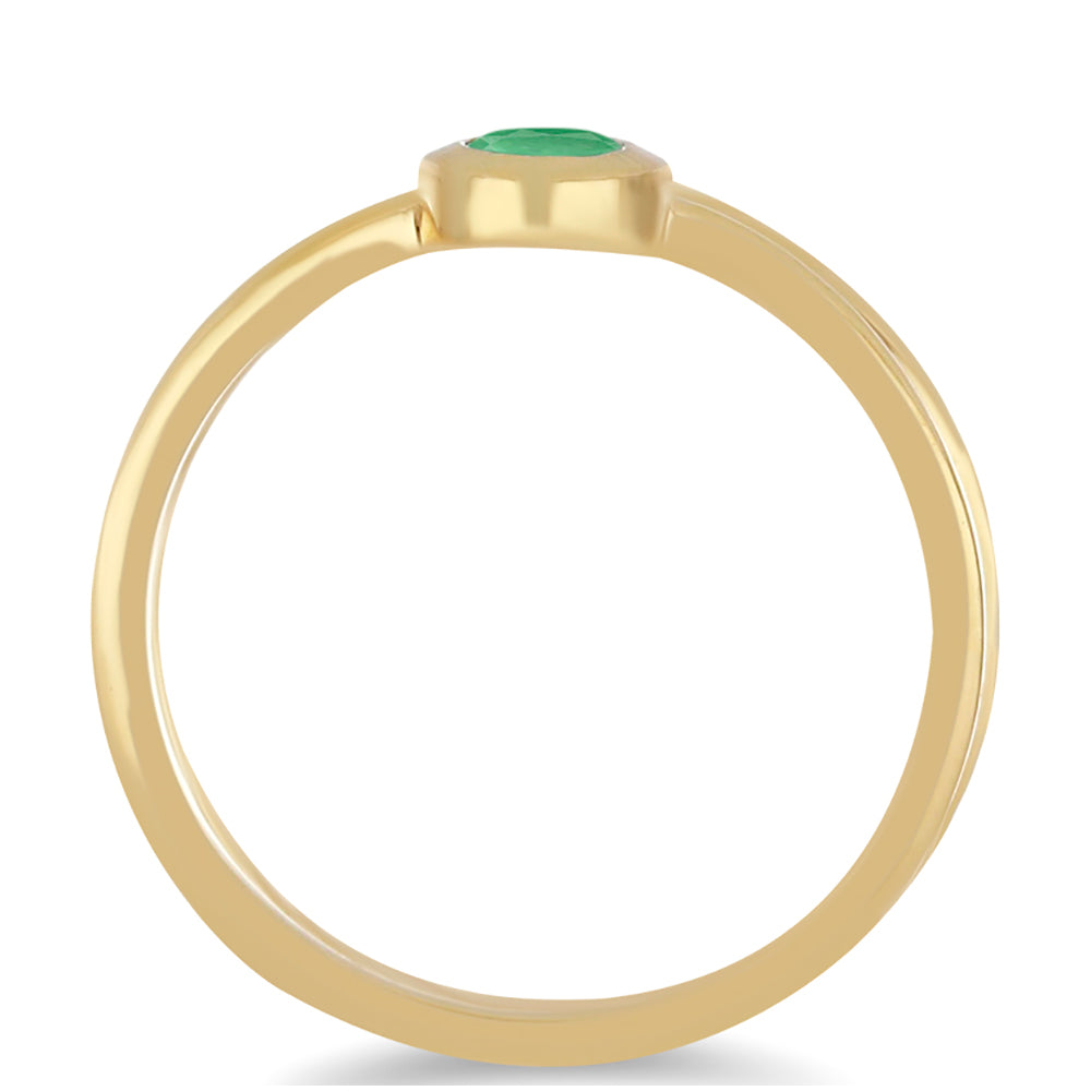 Anillo de Plata Bañada en Oro con Esmeralda de Brasil 2 