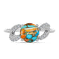 Anillo de Plata con Turquesa Ostra y Zircón Blanco