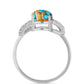Anillo de Plata con Turquesa Ostra y Zircón Blanco