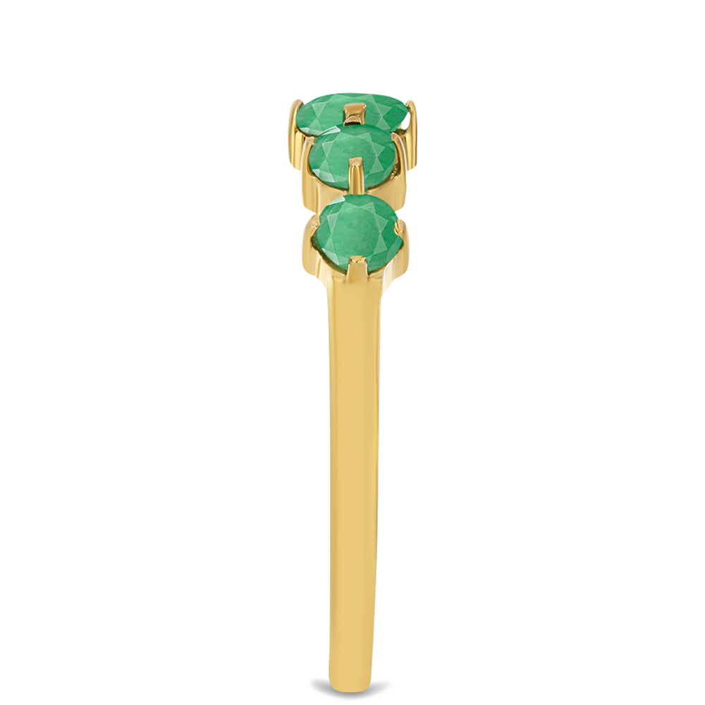 Anillo de Plata Bañada en Oro con Esmeralda de Brasil 4 
