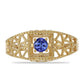 Anillo de Plata Bañada en Oro con Tanzanita