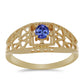 Anillo de Plata Bañada en Oro con Tanzanita