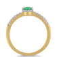 Anillo de Plata Bañada en Oro con Esmeralda de Brasil y Zircón Blanco