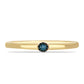 Anillo de Plata Bañada en Oro con Diamante Azul