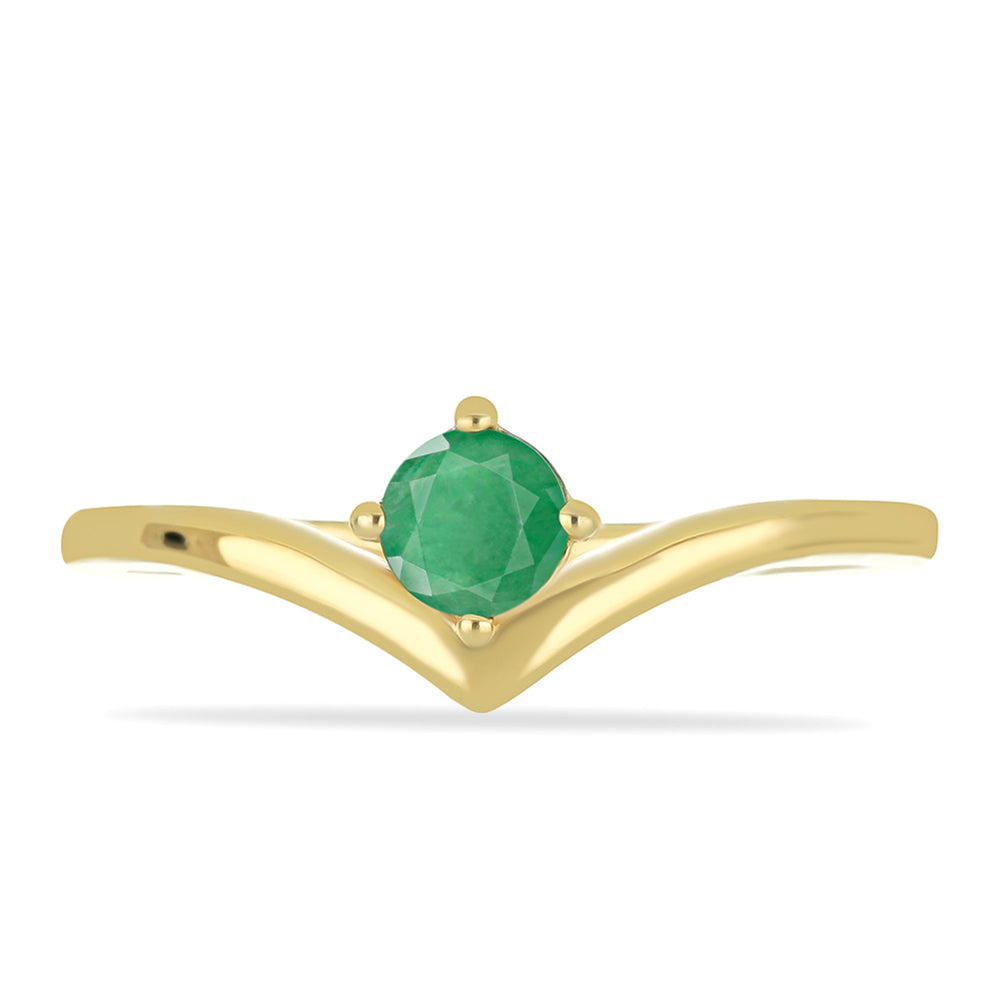 Anillo de Plata Bañada en Oro con Esmeralda de Brasil 1 