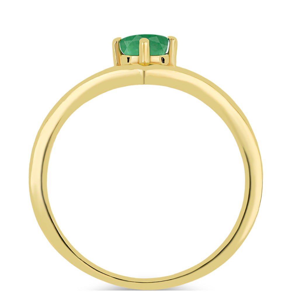 Anillo de Plata Bañada en Oro con Esmeralda de Brasil 2 