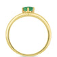 Anillo de Plata Bañada en Oro con Esmeralda de Brasil