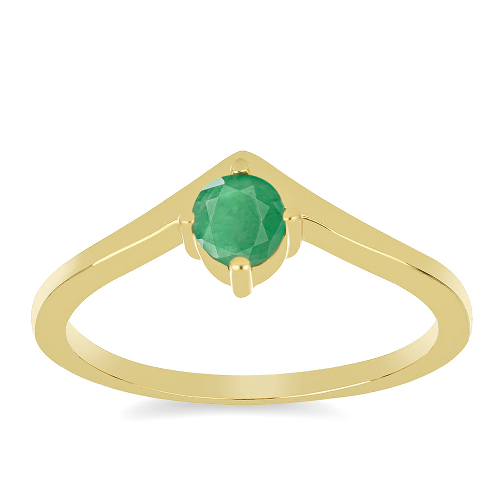Anillo de Plata Bañada en Oro con Esmeralda de Brasil 3 