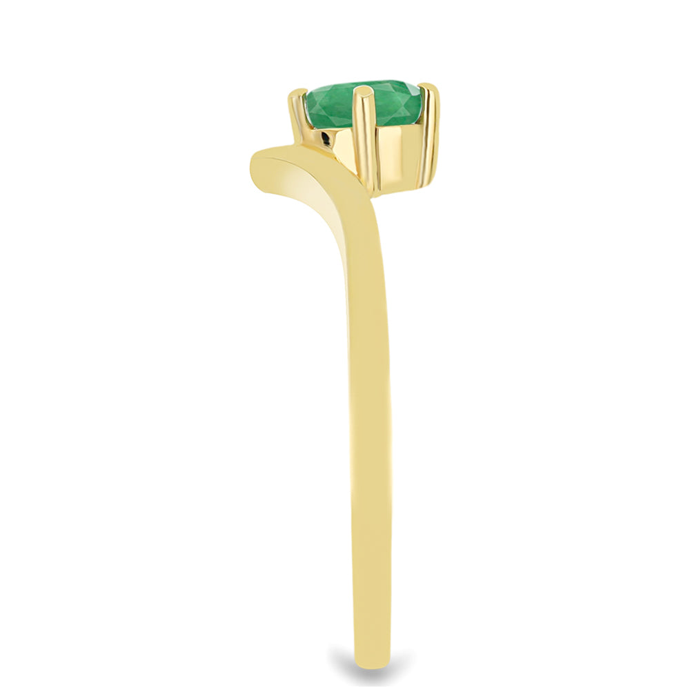 Anillo de Plata Bañada en Oro con Esmeralda de Brasil 4 