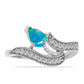 Anillo de Plata con Ópalo Azul de Lega Dembi de Etiopía y Zircón Blanco