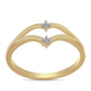 Anillo de Plata Bañada en Oro con Diamante blanco