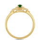 Anillo de Plata Bañada en Oro con Diópsido de Cromo