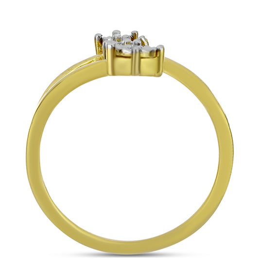 Anillo de Plata Bañada en Oro con Diamante blanco