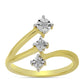 Anillo de Plata Bañada en Oro con Diamante blanco