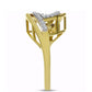 Anillo de Plata Bañada en Oro con Diamante blanco y Zircón Blanco