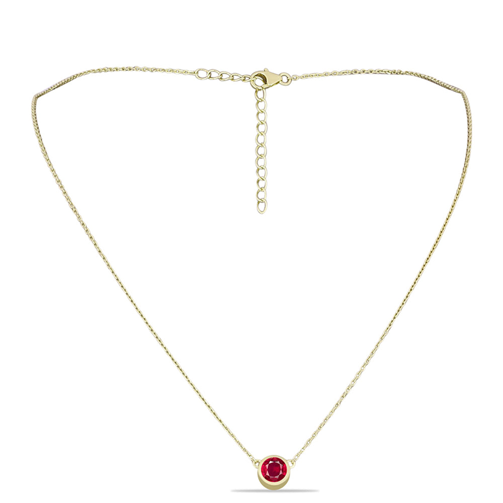 Collar de Plata Bañada en Oro con Rubí de Madagascar 1 