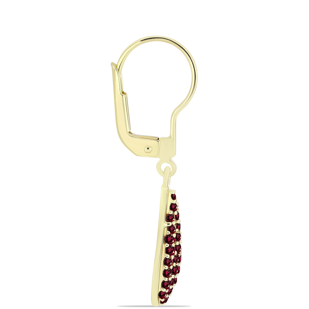 Pendientes de Plata Bañada en Oro con Granate Rodolita 2 