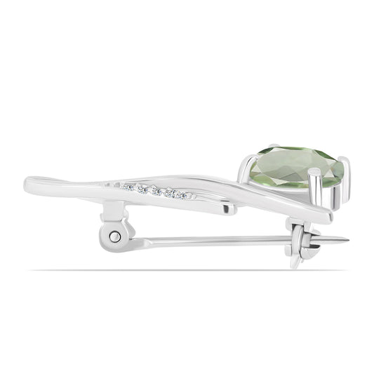 de Plata con Amatista Verde y Topacio Blanco