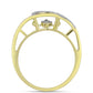 Anillo de Plata Bañada en Oro con Diamante blanco y Topacio Blanco
