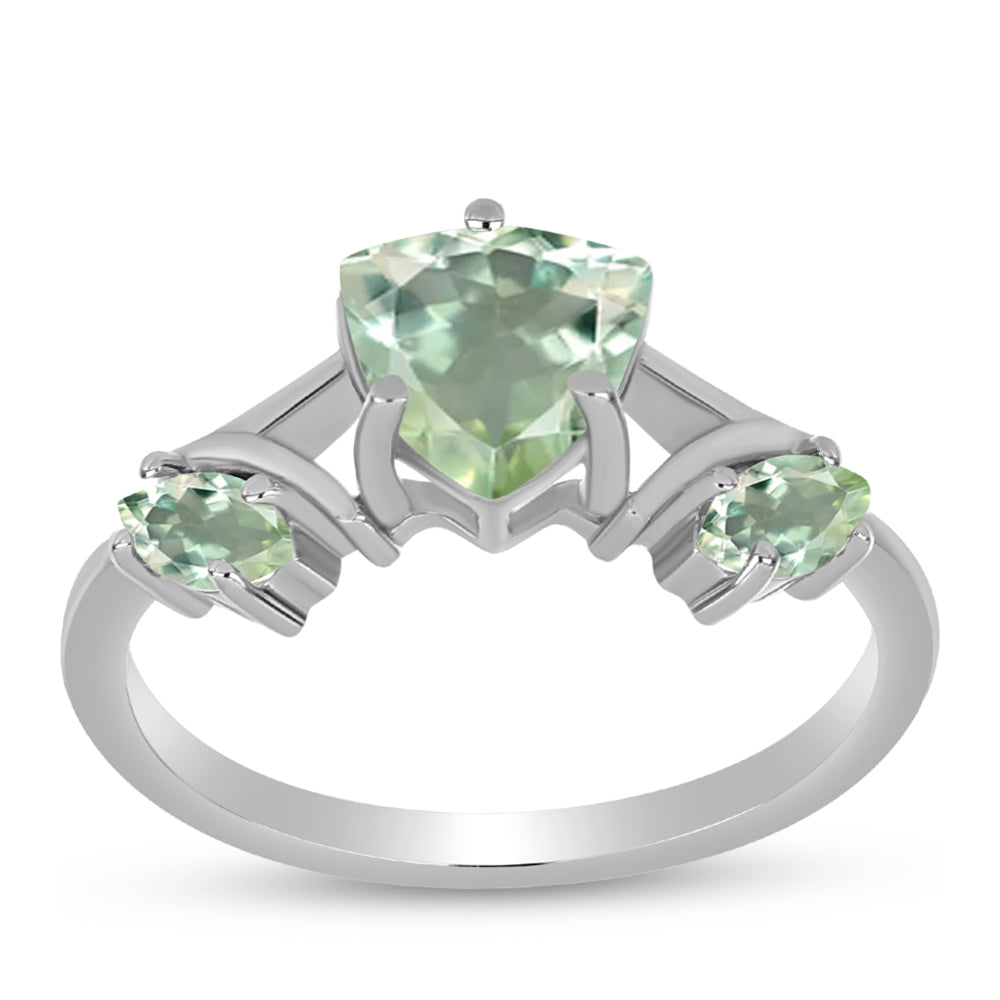 Anillo de Plata con Amatista Verde