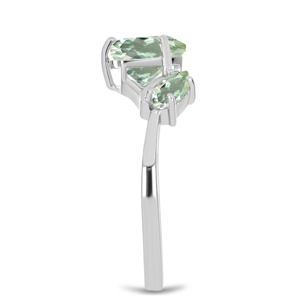 Anillo de Plata con Amatista Verde 4 