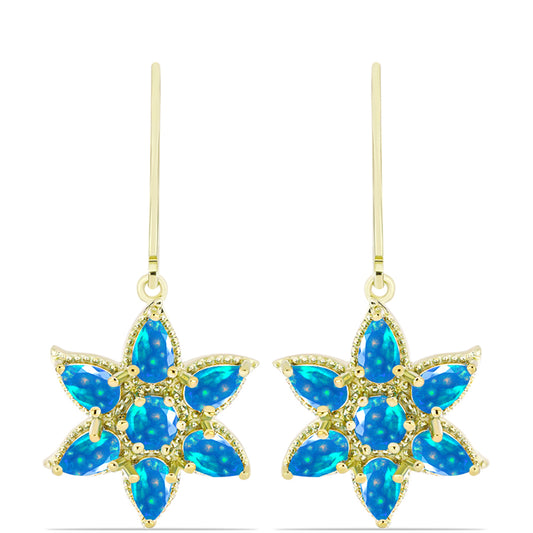 Pendientes de Plata Bañada en Oro con Ópalo Paraíso de Etiopia