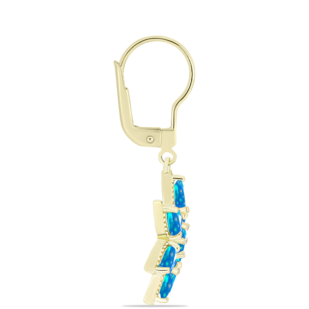 Pendientes de Plata Bañada en Oro con Ópalo Paraíso de Etiopia 2 