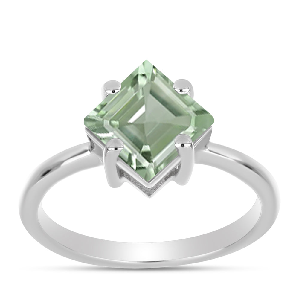 Anillo de Plata con Amatista Verde