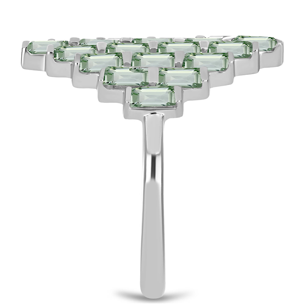 Anillo de Plata con Amatista Verde