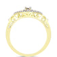 Anillo de Plata Bañada en Oro con Diamante blanco y Topacio Blanco