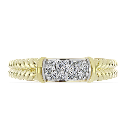 Anillo de Plata Bañada en Oro con Diamante blanco