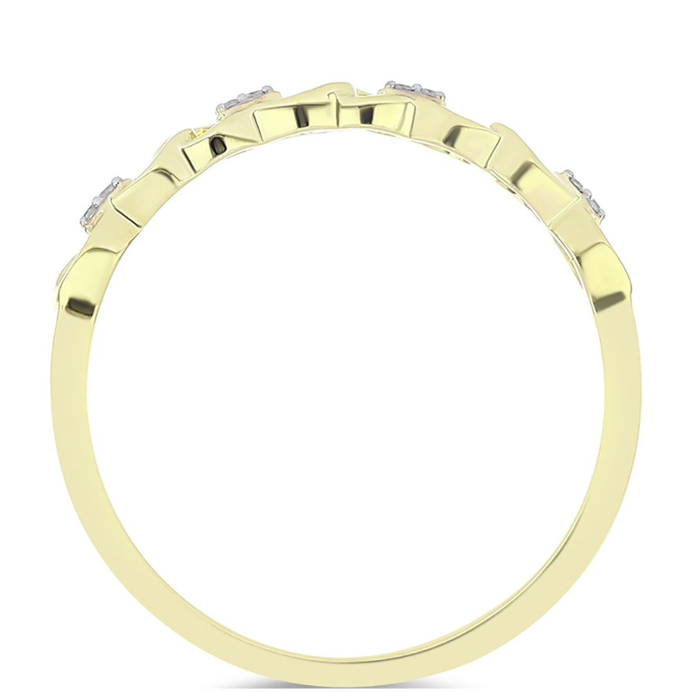 Anillo de Plata Bañada en Oro con Diamante blanco