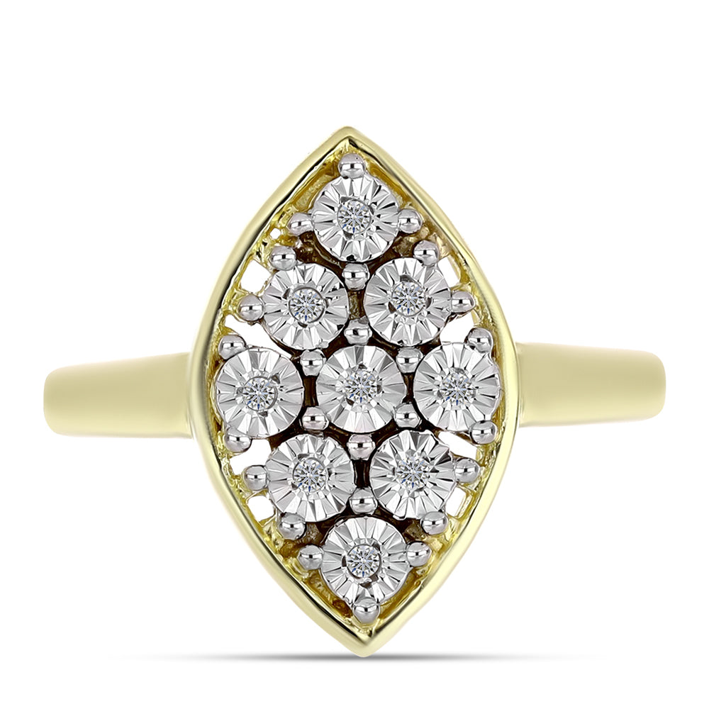 Anillo de Plata Bañada en Oro con Diamante blanco