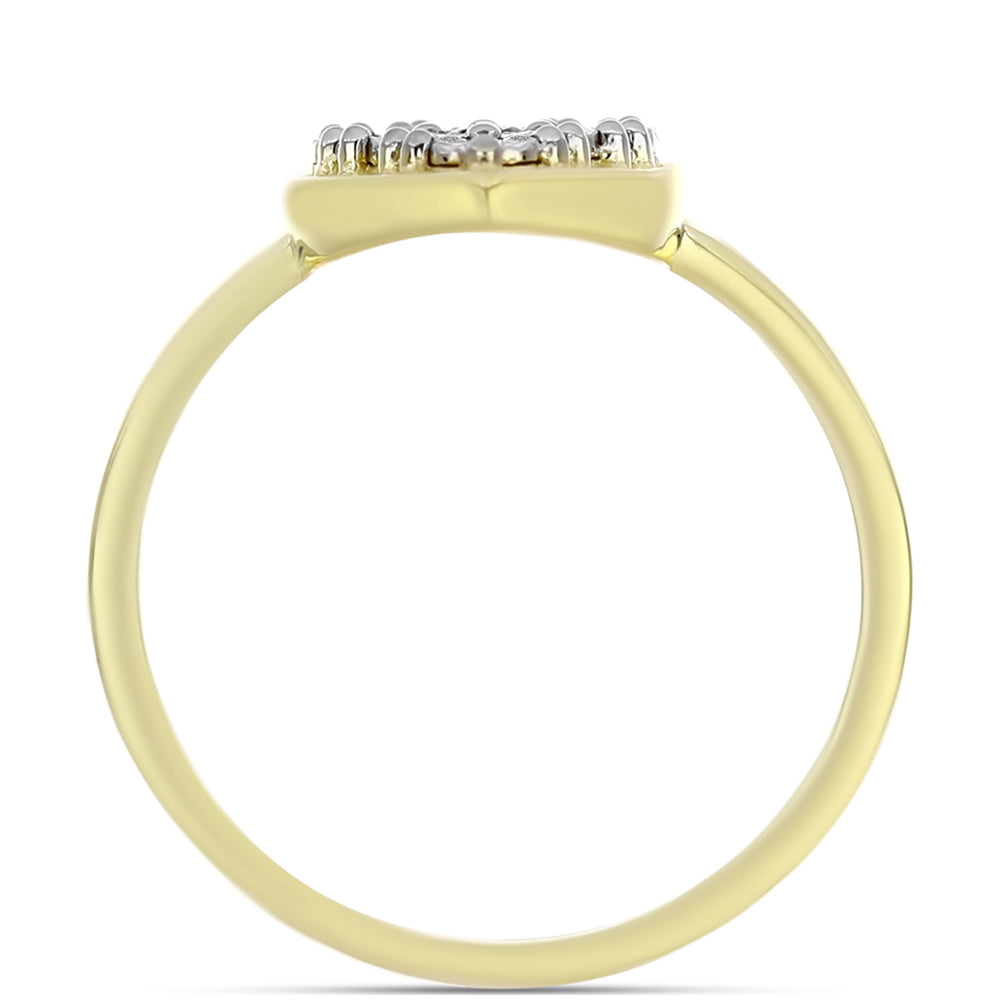 Anillo de Plata Bañada en Oro con Diamante blanco 2 