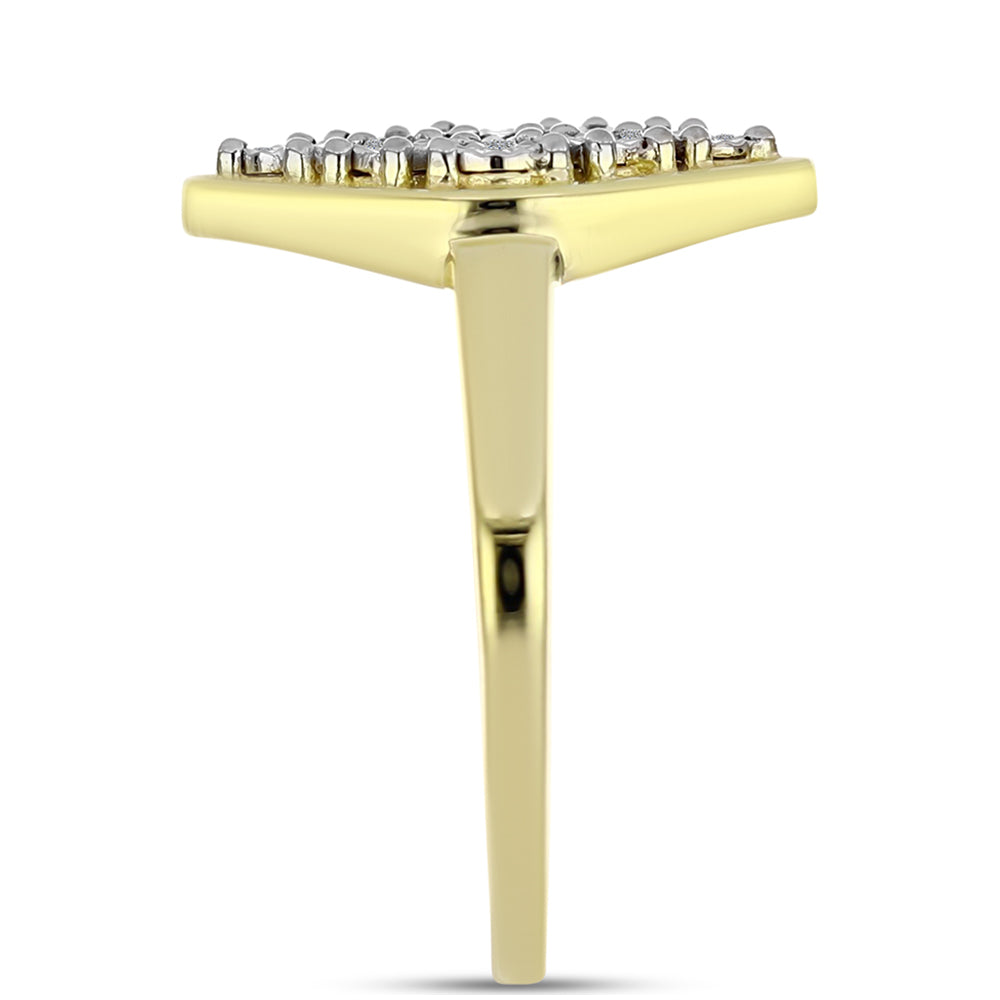 Anillo de Plata Bañada en Oro con Diamante blanco