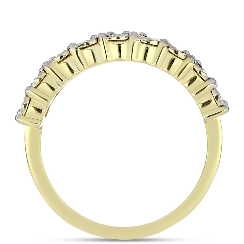 Anillo de Plata Bañada en Oro con Diamante blanco