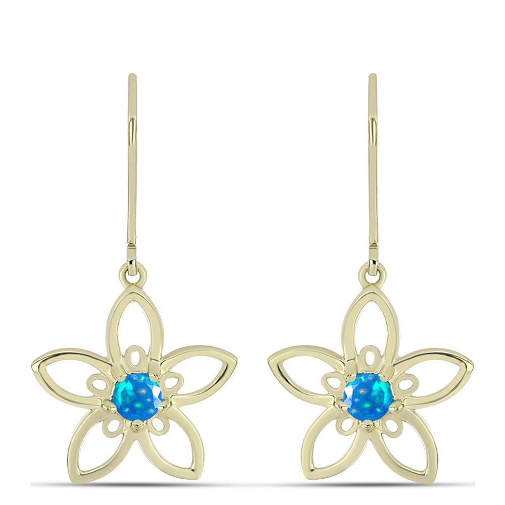 Pendientes de Plata Bañada en Oro con Ópalo Paraíso de Etiopia 1 