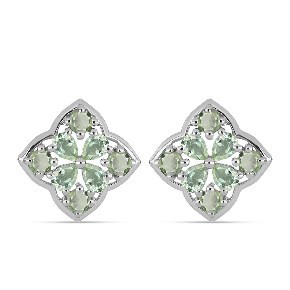 Pendientes de Plata con Amatista Verde 1 