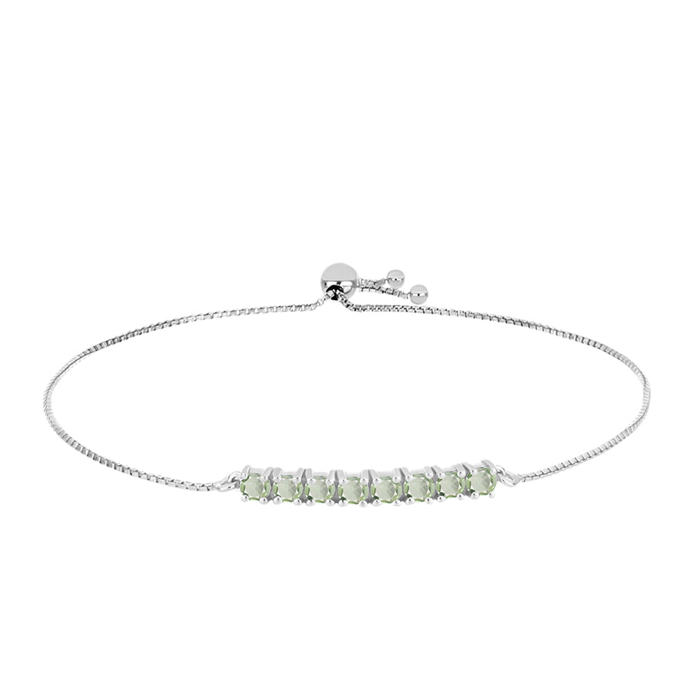 Pulsera de Plata con Amatista Verde