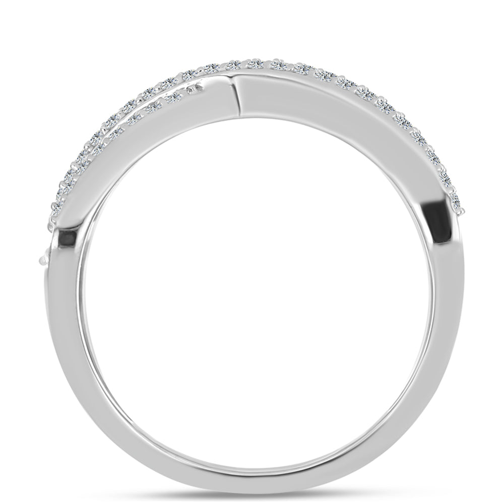 Anillo de Plata con Amatista Verde y Topacio Blanco