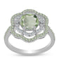 Anillo de Plata con Amatista Verde y Peridoto de Changbai