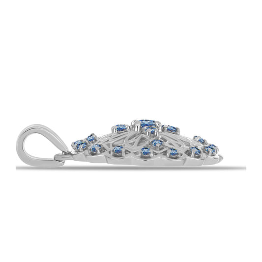 Colgante de Plata con Moisanita azul océano