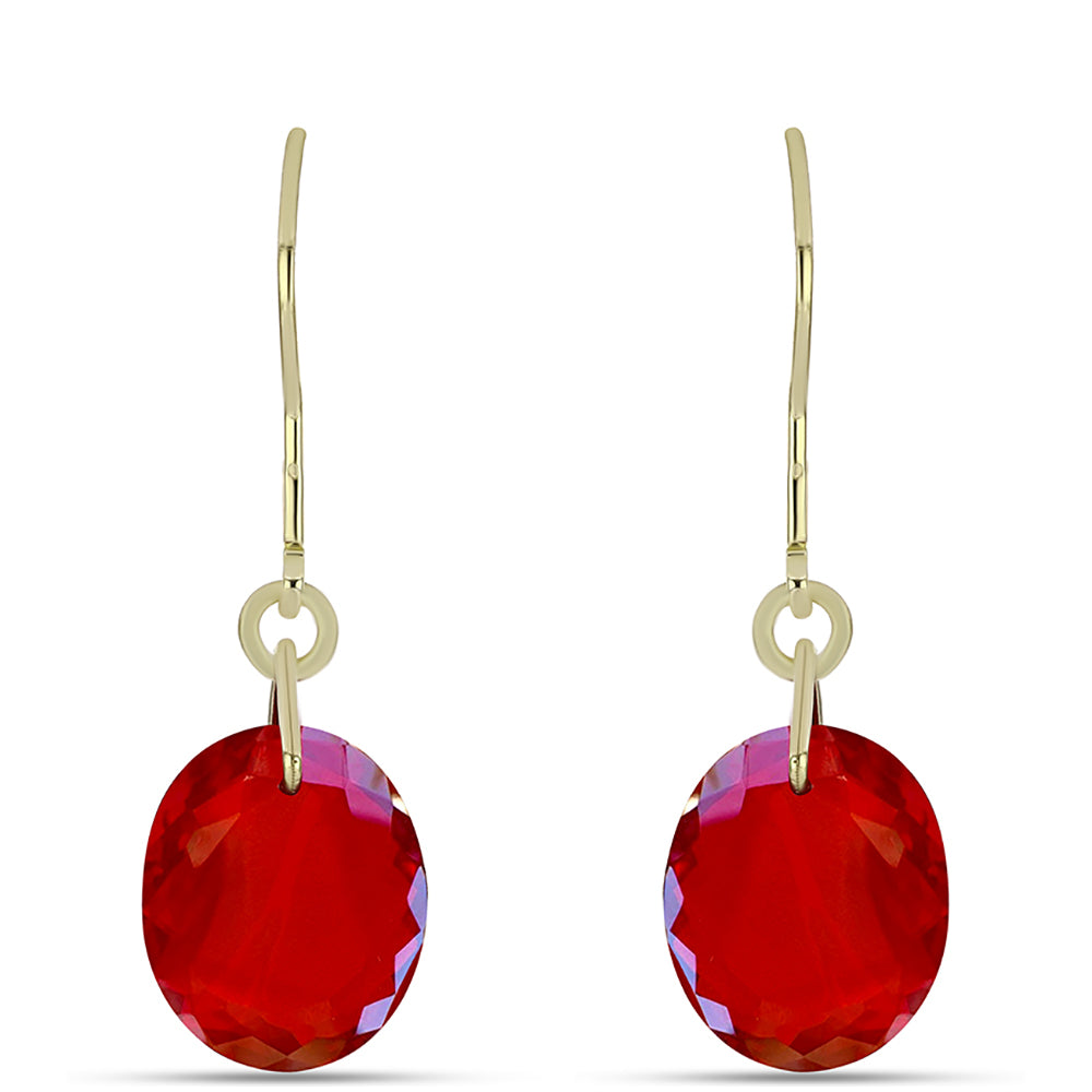 Pendientes de Plata Bañada en Oro con Ágata Roja 1 